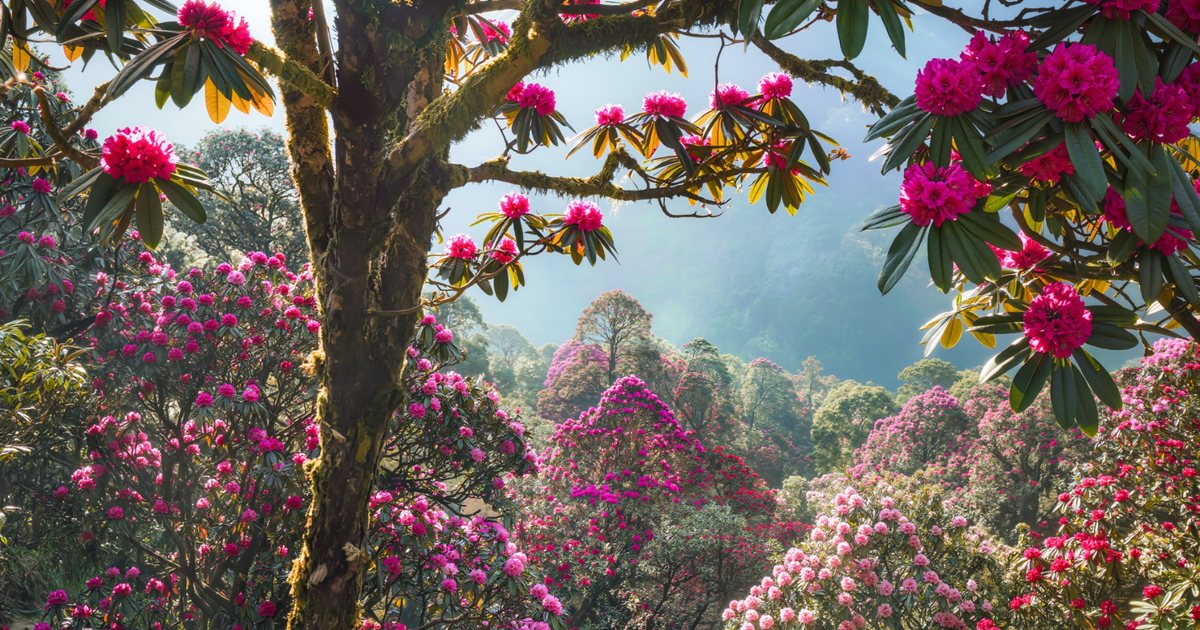 Himalaya-Landschaft in Nepal zur Trekkingzeit im Frühjahr oder Herbst